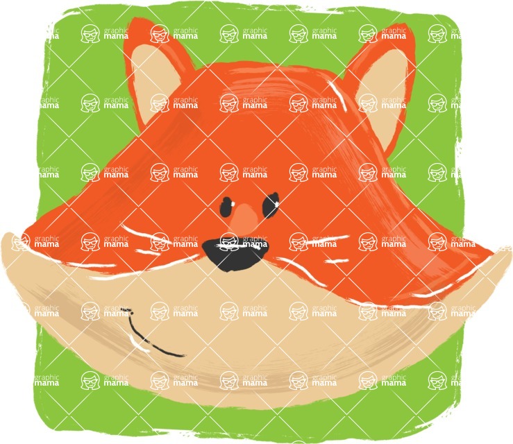 Cartoon Animal PNG Clipart - Fox Watercolor Avatar